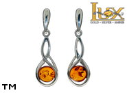 Jewellery SILVER sterling earrings.  Stone: amber. TAG: clasic; name: E-D16; weight: 2.8g.