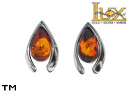 Jewellery SILVER sterling earrings.  Stone: amber. TAG: ; name: E-D19-2; weight: 2.3g.
