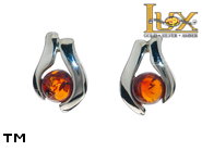 Jewellery SILVER sterling earrings.  Stone: amber. TAG: modern; name: E-D26; weight: 1.8g.