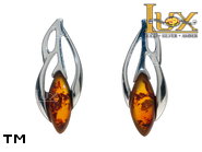 Jewellery SILVER sterling earrings.  Stone: amber. TAG: nature; name: E-D49S; weight: 1.6g.