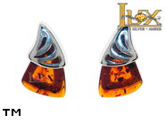 Jewellery SILVER sterling earrings.  Stone: amber. TAG: modern; name: E-D59; weight: 1.8g.