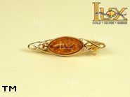 Jewellery GOLD brooche.  Stone: amber. TAG: clasic; name: GBR133; weight: 2.74g.