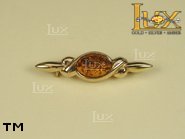 Jewellery GOLD brooche.  Stone: amber. TAG: ; name: GBR136; weight: 4.6g.