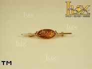 Jewellery GOLD brooche.  Stone: amber. TAG: ; name: GBR140; weight: 3.1g.