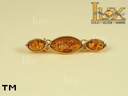 Jewellery GOLD brooche.  Stone: amber. TAG: ; name: GBR240; weight: 2.9g.