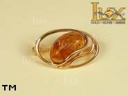 Jewellery GOLD brooche.  Stone: amber. TAG: ; name: GBR241; weight: 3.8g.