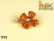 Jewellery GOLD brooche.  Stone: amber. TAG: ; name: GBR299; weight: 4.3g.