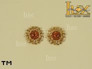 Jewellery GOLD earrings.  Stone: amber. TAG: nature; name: GE002; weight: 2.8g.