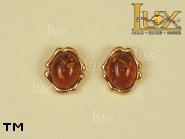 Jewellery GOLD earrings.  Stone: amber. TAG: ; name: GE007S; weight: 2.6g.