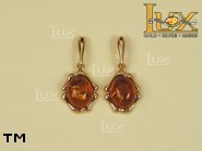 Jewellery GOLD earrings.  Stone: amber. TAG: ; name: GE007SW; weight: 3.4g.