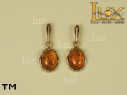 Jewellery GOLD earrings.  Stone: amber. TAG: ; name: GE008SW; weight: 2.8g.