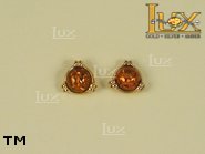 Jewellery GOLD earrings.  Stone: amber. TAG: ; name: GE010; weight: 1.8g.