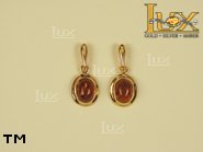 Jewellery GOLD earrings.  Stone: amber. TAG: ; name: GE029SW; weight: 3.3g.