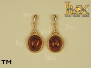 Jewellery GOLD earrings.  Stone: amber. TAG: clasic; name: GE030-1; weight: 4.9g.