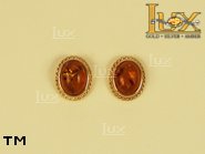 Jewellery GOLD earrings.  Stone: amber. TAG: ; name: GE033; weight: 2.2g.