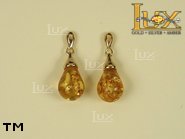 Jewellery GOLD earrings.  Stone: amber. TAG: ; name: GE040; weight: 2.7g.