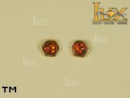 Jewellery GOLD earrings.  Stone: amber. TAG: ; name: GE042; weight: 1.6g.