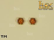 Jewellery GOLD earrings.  Stone: amber. TAG: ; name: GE043; weight: 1.6g.