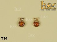 Jewellery GOLD earrings.  Stone: amber. TAG: ; name: GE044; weight: 1.2g.