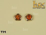 Jewellery GOLD earrings.  Stone: amber. TAG: ; name: GE049; weight: 1.7g.