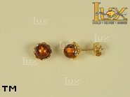 Jewellery GOLD earrings.  Stone: amber. TAG: ; name: GE050; weight: 2.3g.