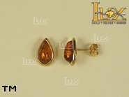 Jewellery GOLD earrings.  Stone: amber. TAG: ; name: GE053; weight: 2.1g.