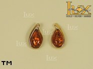 Jewellery GOLD earrings.  Stone: amber. TAG: ; name: GE054; weight: 2.4g.