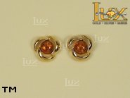 Jewellery GOLD earrings.  Stone: amber. TAG: ; name: GE055; weight: 2.5g.