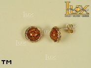 Jewellery GOLD earrings.  Stone: amber. TAG: ; name: GE058; weight: 2.4g.