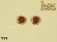 Jewellery GOLD earrings.  Stone: amber. TAG: ; name: GE059; weight: 2.4g.