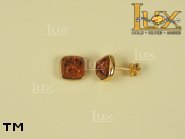 Jewellery GOLD earrings.  Stone: amber. TAG: ; name: GE060; weight: 2.7g.