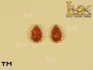 Jewellery GOLD earrings.  Stone: amber. TAG: ; name: GE074; weight: 2.1g.