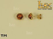 Jewellery GOLD earrings.  Stone: amber. TAG: ; name: GE075; weight: 1.7g.