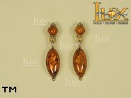 Jewellery GOLD earrings.  Stone: amber. TAG: ; name: GE082; weight: 3.3g.