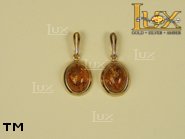 Jewellery GOLD earrings.  Stone: amber. TAG: ; name: GE092SW; weight: 2.6g.