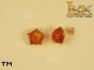 Jewellery GOLD earrings.  Stone: amber. TAG: clasic, signs; name: GE106; weight: 0g.