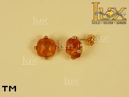 Jewellery GOLD earrings.  Stone: amber. TAG: ; name: GE107S; weight: 3g.