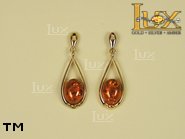 Jewellery GOLD earrings.  Stone: amber. TAG: ; name: GE110; weight: 2.7g.