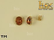 Jewellery GOLD earrings.  Stone: amber. TAG: clasic; name: GE116S; weight: 2.1g.