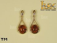Jewellery GOLD earrings.  Stone: amber. TAG: clasic; name: GE116SW; weight: 2.8g.