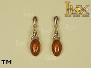 Jewellery GOLD earrings.  Stone: amber. TAG: ; name: GE122; weight: 2.1g.