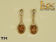 Jewellery GOLD earrings.  Stone: amber. TAG: clasic; name: GE125; weight: 2.7g.