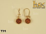 Jewellery GOLD earrings.  Stone: amber. TAG: ; name: GE128; weight: 2g.