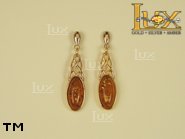 Jewellery GOLD earrings.  Stone: amber. TAG: clasic; name: GE133; weight: 3.6g.