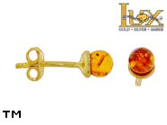 Jewellery GOLD earrings.  Stone: amber. TAG: ; name: GE134-2; weight: 1.16g.