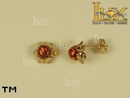 Jewellery GOLD earrings.  Stone: amber. TAG: ; name: GE145; weight: 1.6g.