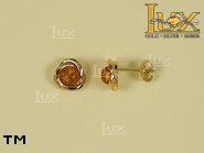 Jewellery GOLD earrings.  Stone: amber. TAG: ; name: GE146; weight: 2.8g.