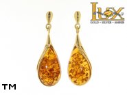 Jewellery GOLD earrings.  Stone: amber. TAG: clasic; name: GE151; weight: 5.7g.