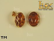 Jewellery GOLD earrings.  Stone: amber. TAG: ; name: GE152; weight: 5.4g.