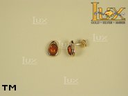 Jewellery GOLD earrings.  Stone: amber. TAG: ; name: GE154; weight: 2.7g.